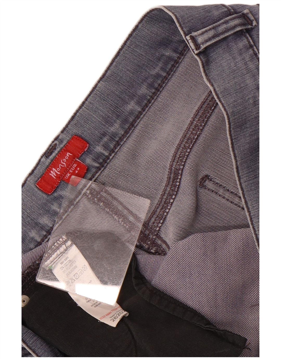 Monsoon Damen Straight Jeans UK 16 Large W38 L31 Blaue Baumwolle