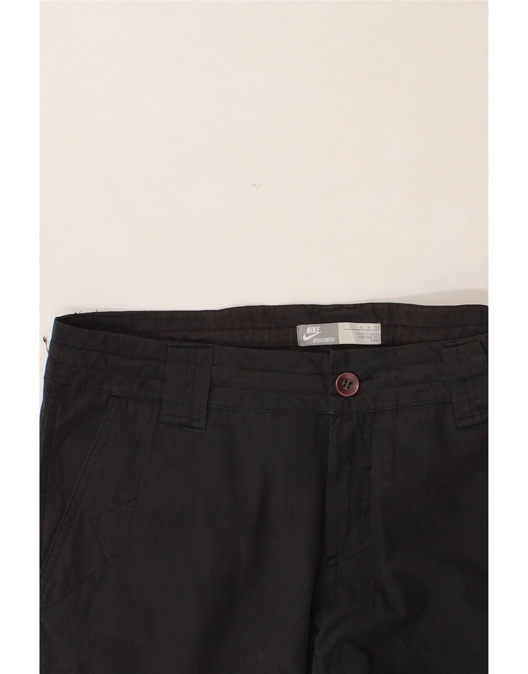 NIKE Womens Straight Capri Trousers US 10 Large W34 L21 Black Polyester Vintage Nike and Second-Hand Nike from Messina Hembry 
