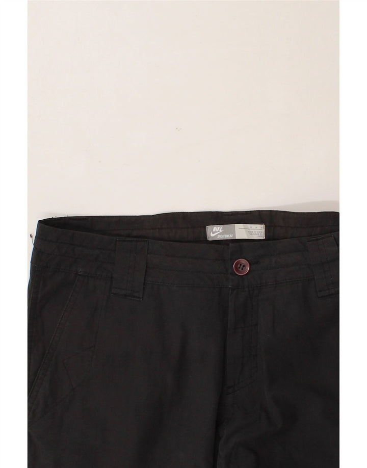 NIKE Womens Straight Capri Trousers US 10 Large W34 L21 Black Polyester Vintage Nike and Second-Hand Nike from Messina Hembry 