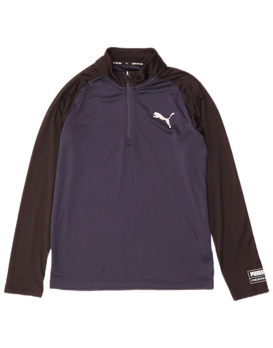 PUMA Jungen Pullover-Trainingsoberteil, 11–12 Jahre, Marineblau, Farbblock