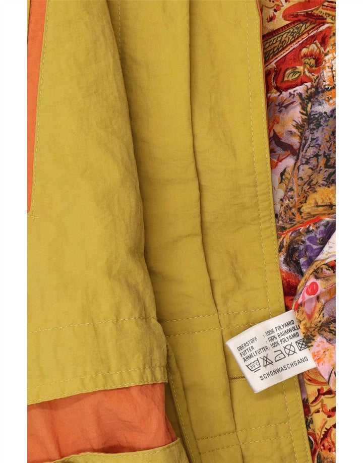 Vintage Damen Übergroße Windjacke EU 42 Großes gelbes Polyamid