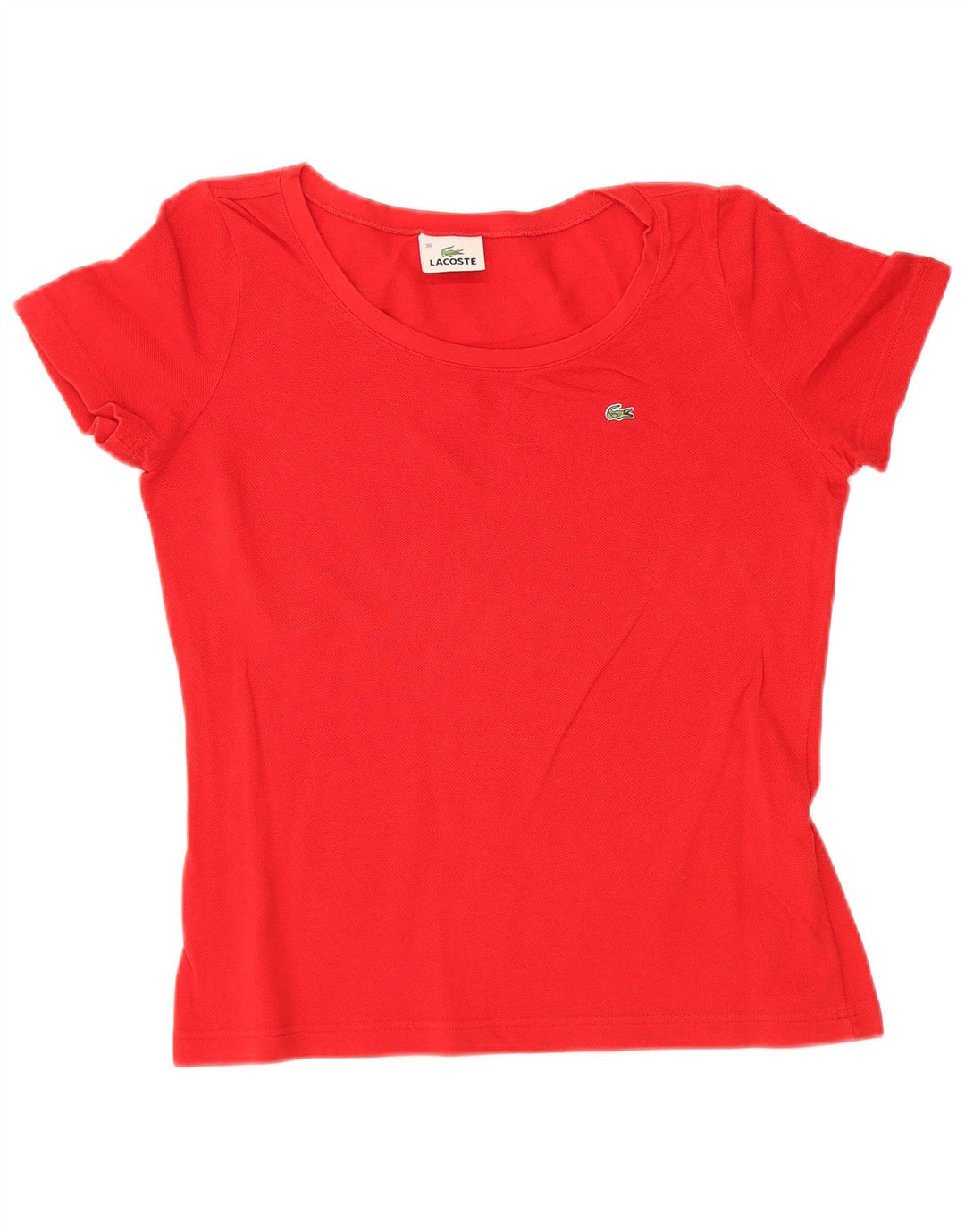 LACOSTE Damen T-Shirt Top Größe 36 Kleine rote Baumwolle