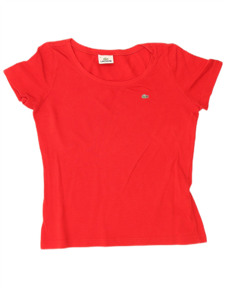 LACOSTE Damen T-Shirt Top Größe 36 Kleine rote Baumwolle