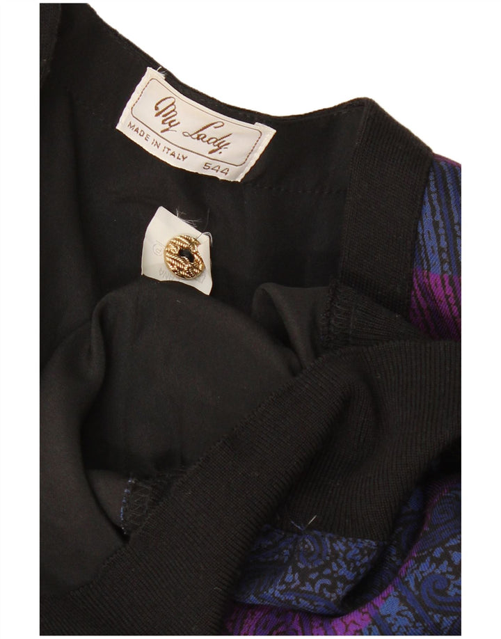 VINTAGE Damen Strickjacke Pullover UK 16 Große mehrfarbige Paisley-Wolle