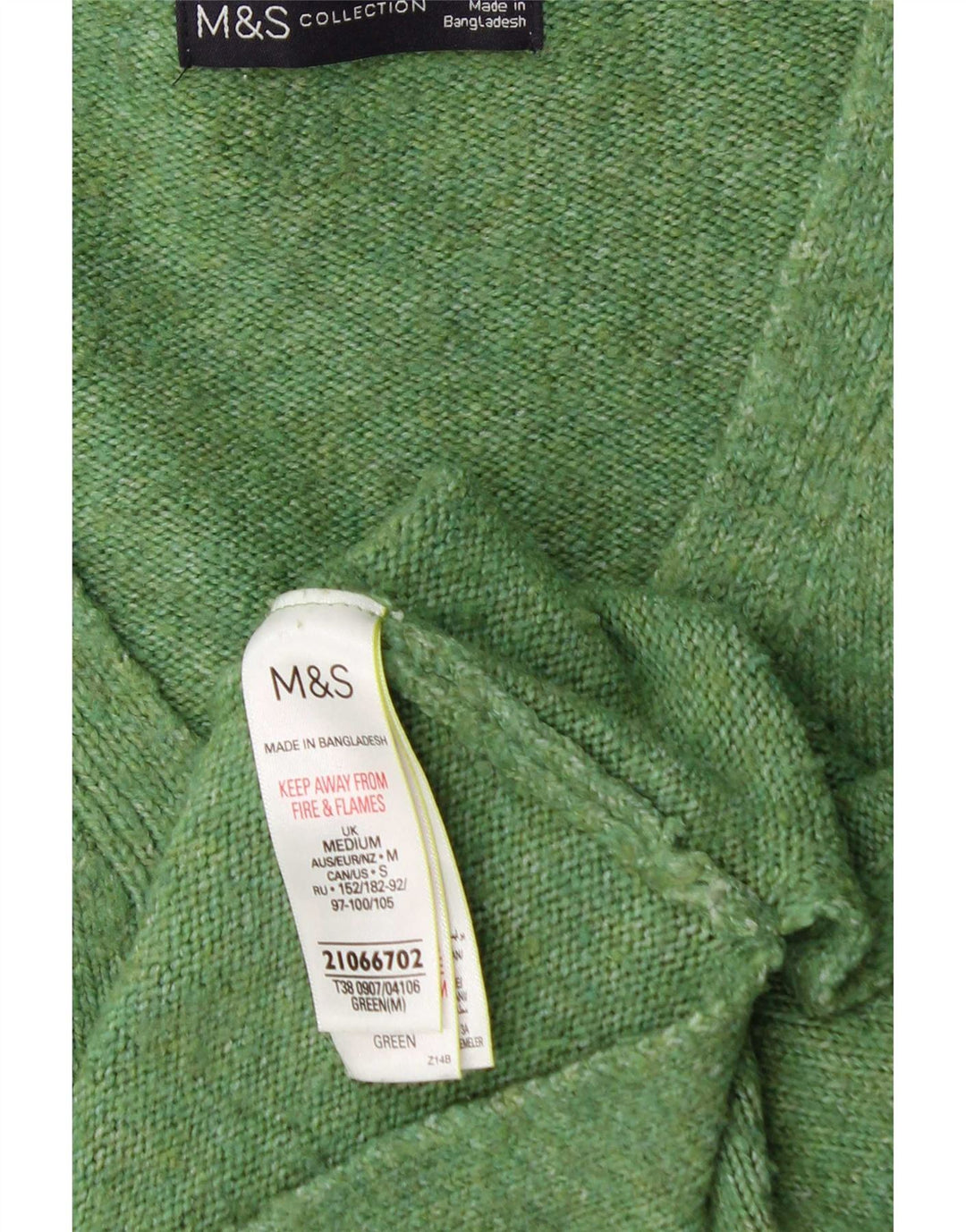 Marks & Spencer Damen-Pullover in Übergröße mit V-Ausschnitt, Gr. 14, Mittelgrün