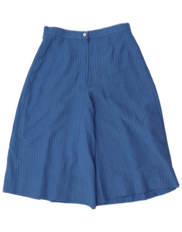 Vintage Damen Cullotes Bermuda Shorts IT 40 Small W24 Blaue Nadelstreifen