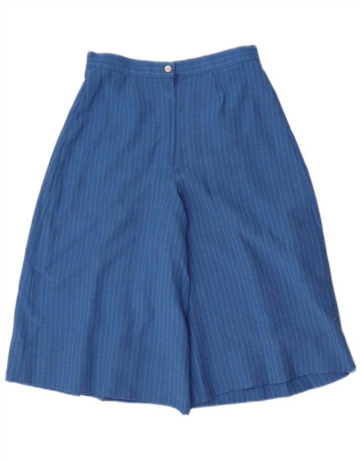 Vintage Damen Cullotes Bermuda Shorts IT 40 Small W24 Blaue Nadelstreifen