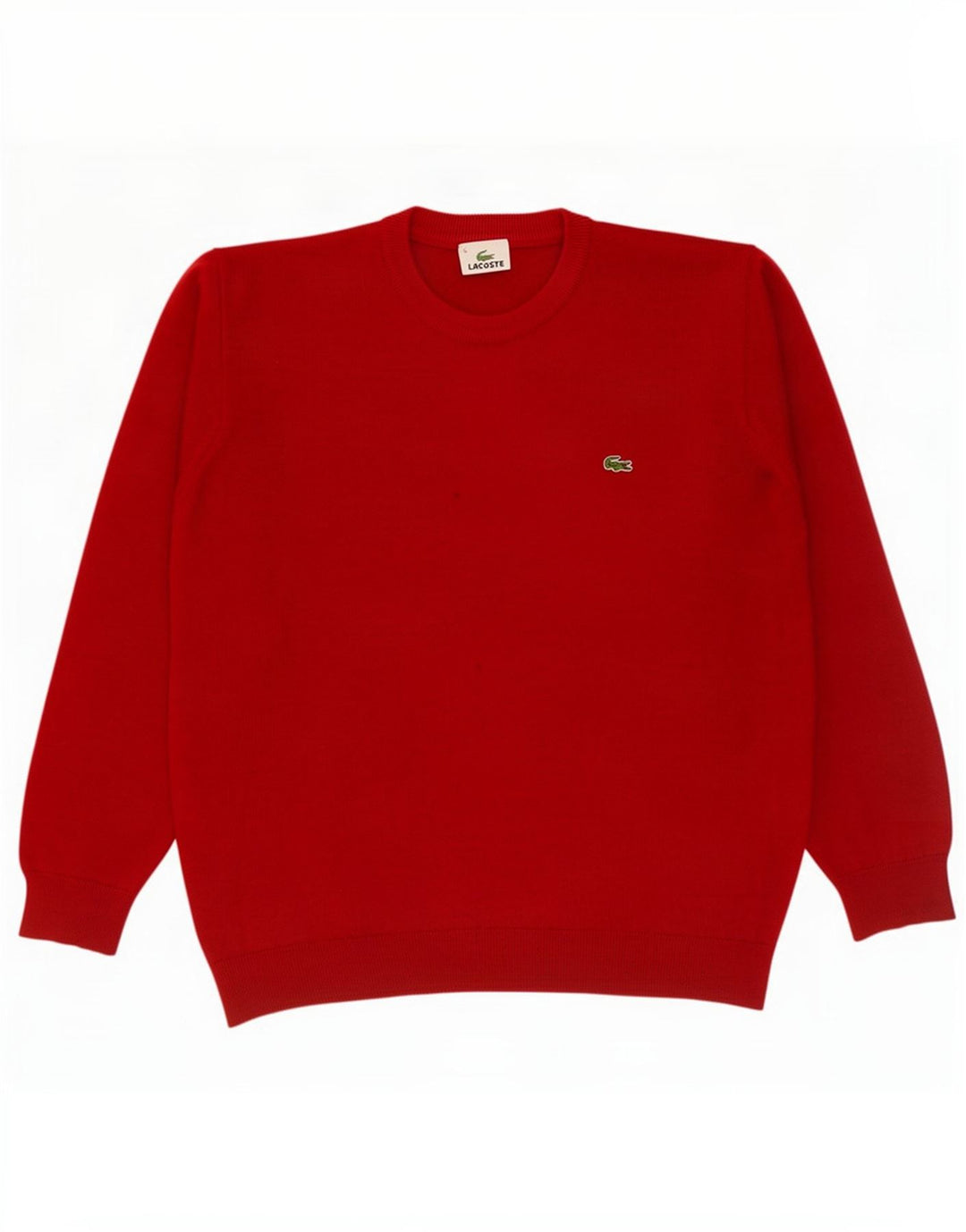 Lacoste Herren-Pullover mit Rundhalsausschnitt, Größe 5, große rote Wolle