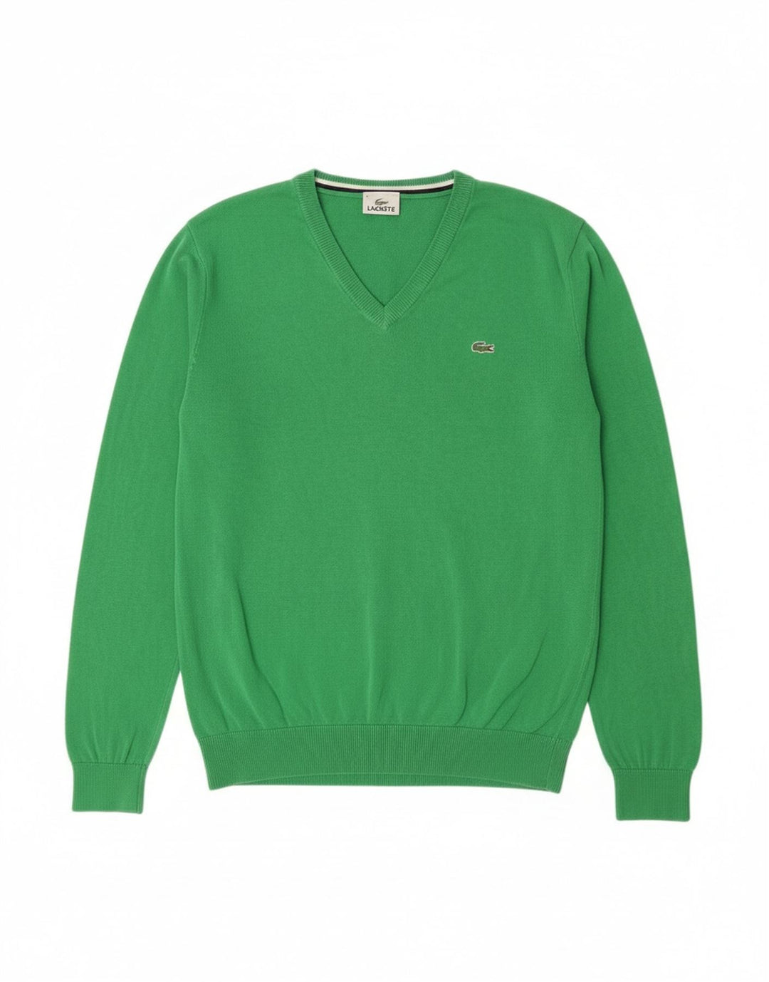 Lacoste Herren-Pullover mit V-Ausschnitt, Größe 4, mittelgrün