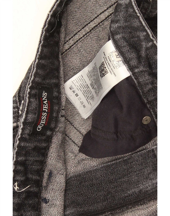 Guess Herren Straight Jeans W32 L32 Schwarze Baumwolle