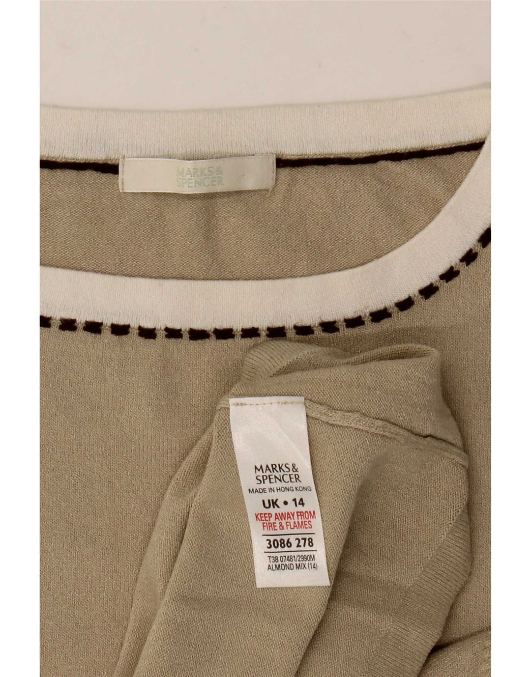 Marks & Spencer Damen Weste Top UK 14 Mittelbeige Viskose