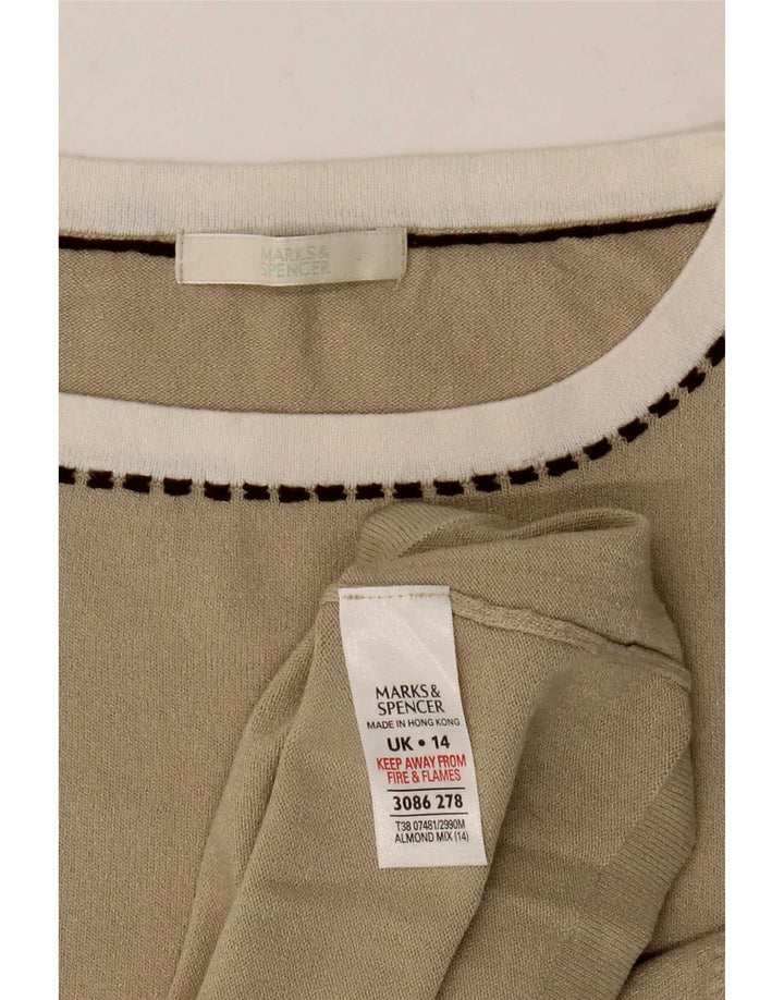 Marks & Spencer Damen Weste Top UK 14 Mittelbeige Viskose
