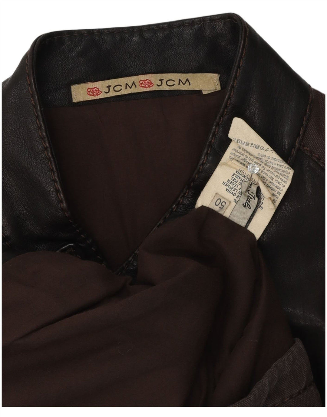 Jey Coleman Herren Lederjacke IT 50 großes braunes Leder