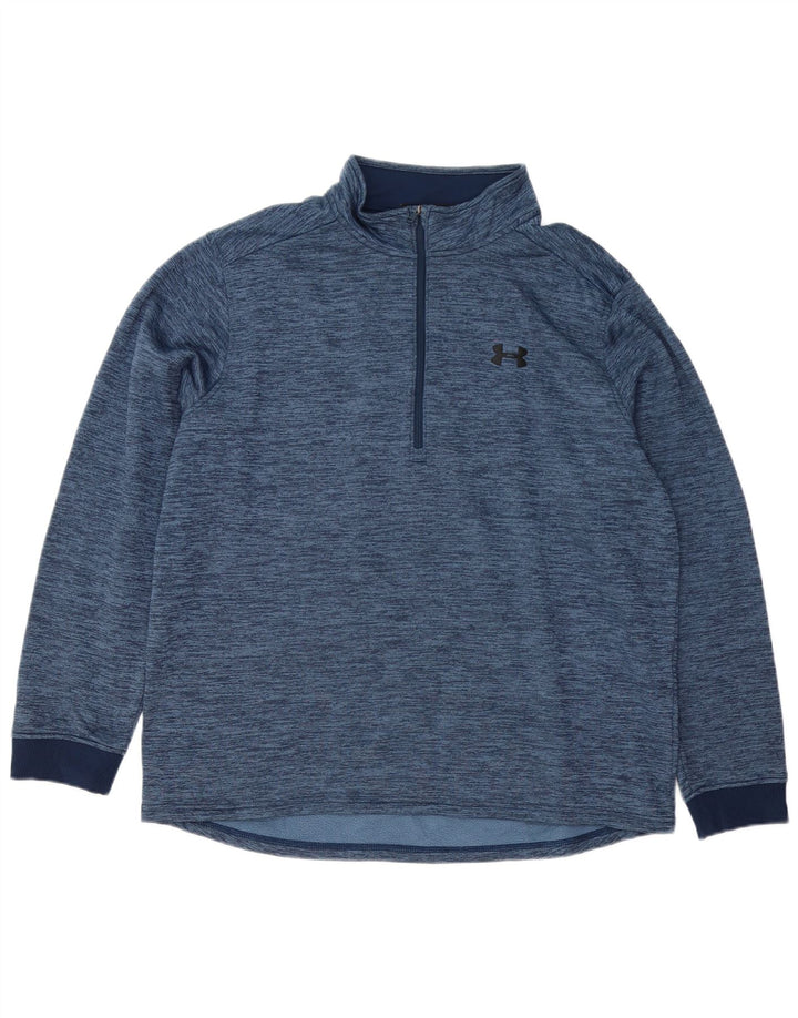 Under Armour Herren Cold Gear Pullover-Trainingsanzugoberteil XL Marineblau gefleckt