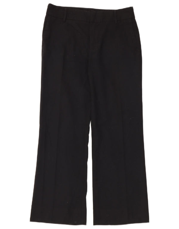 Zara Damen-Chinohose mit weitem Bein, EU 38, Größe S, W28, L29, Schwarz, Polyester