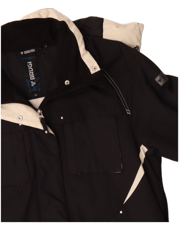 Brugi Damen-Windbreakerjacke mit Kapuze, UK 14, Mittelschwarz, Farbblock