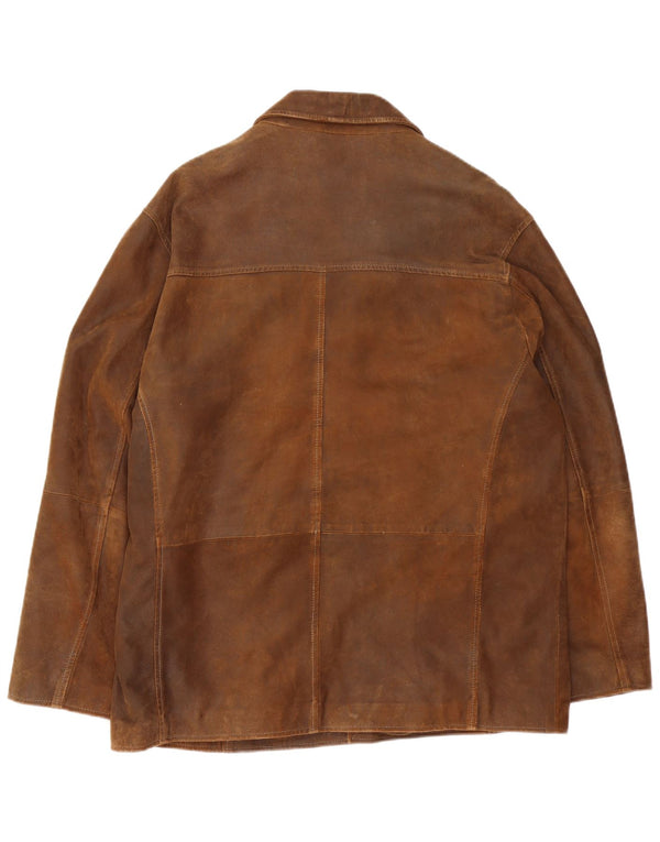 TRAPPER Herren Lederjacke IT 56 3XL Braunes Leder