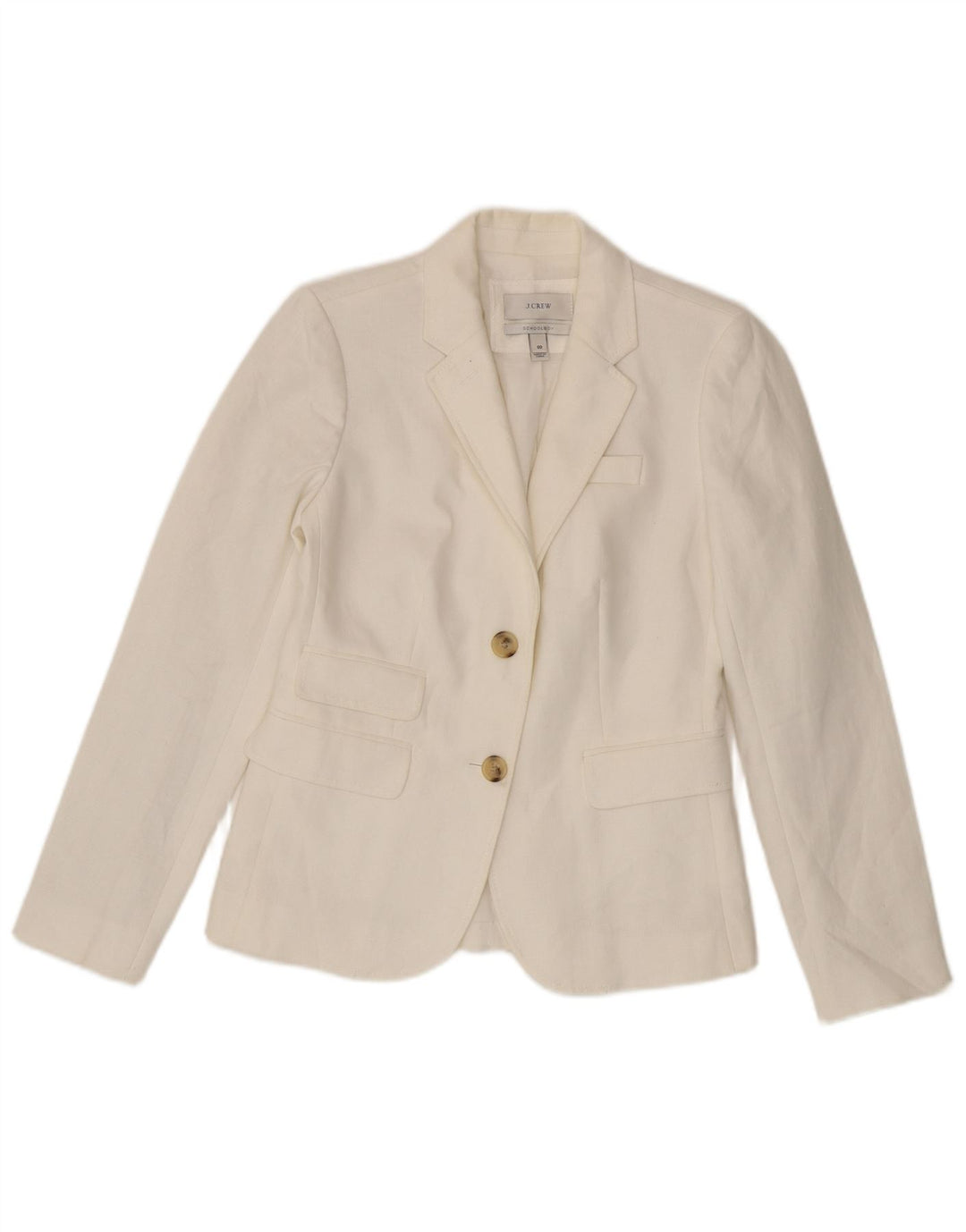 J. Crew Damen-Blazerjacke mit 2 Knöpfen, US 00 2XS, weißes Leinen