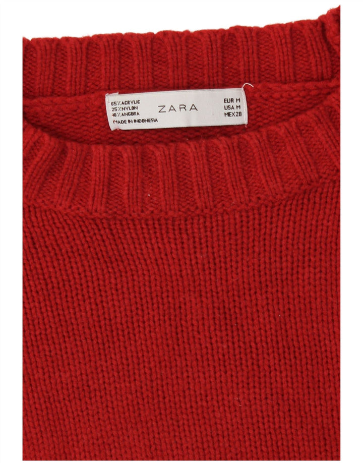 Zara Damen-Pullover mit U-Boot-Ausschnitt, Gr. 12, Mittelrot
