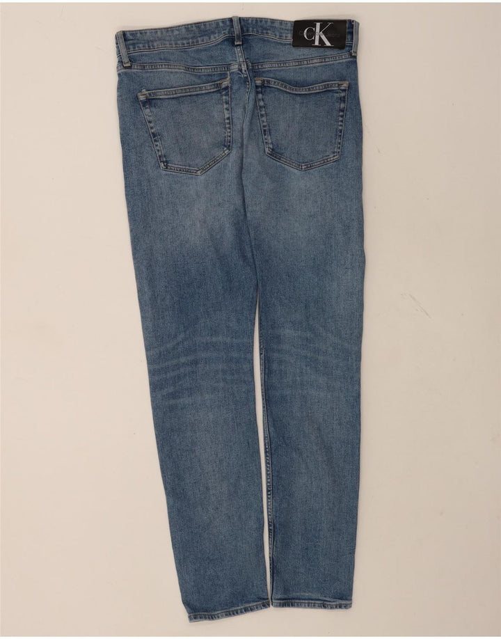 Calvin Klein Herren Slim Jeans W31 L32 Blaue Baumwolle