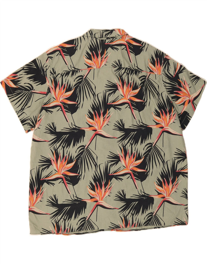 JACK & JONES Mens Abstract Pattern Short Sleeve Shirt 2XL Green Cotton Vintage Jack & Jones and Second-Hand Jack & Jones from Messina Hembry 