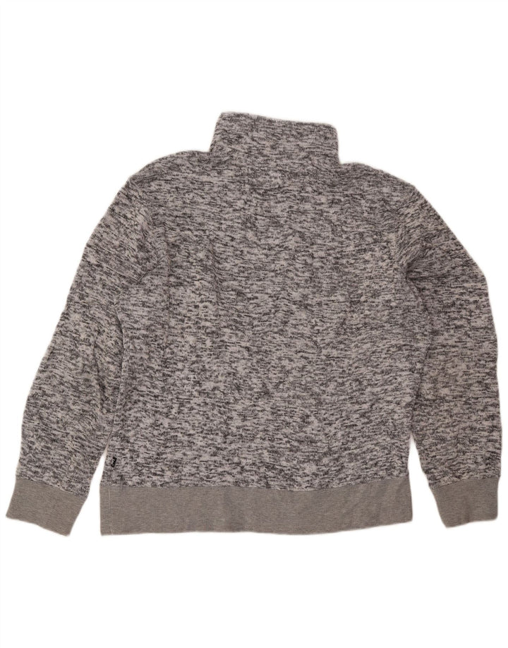 Lee Herren-Sweatshirt mit Reißverschluss am Hals, großes, grau meliertes Polyester