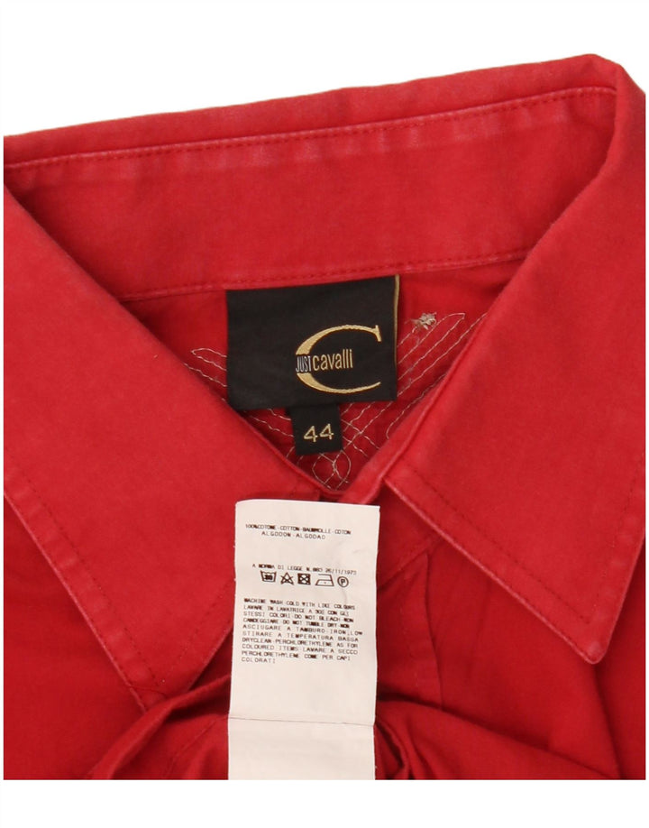 JUST CAVALLI Damen-Hemd IT 44 aus mittelroter Baumwolle