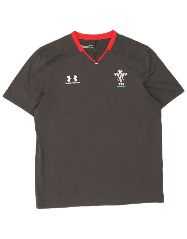 Under Armour Herren Heat Gear T-Shirt Top Large Grau Farbblock
