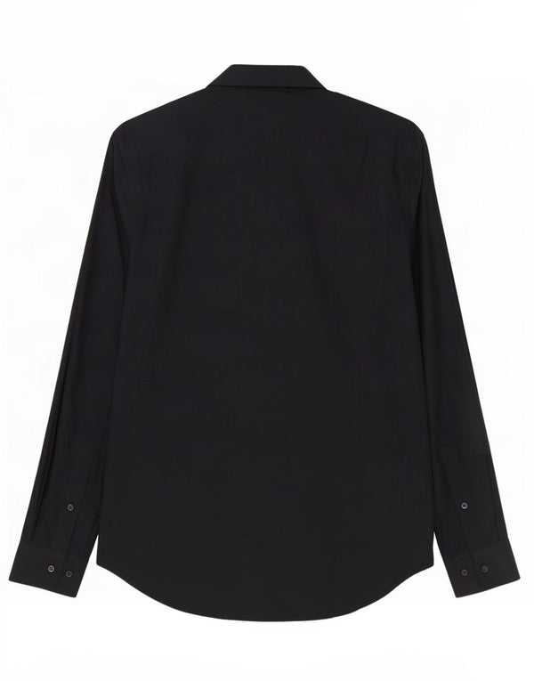 Dkny Herren-Stretch-Slim-Fit-Hemd, Größe 16 1/2 Large, schwarze Baumwolle