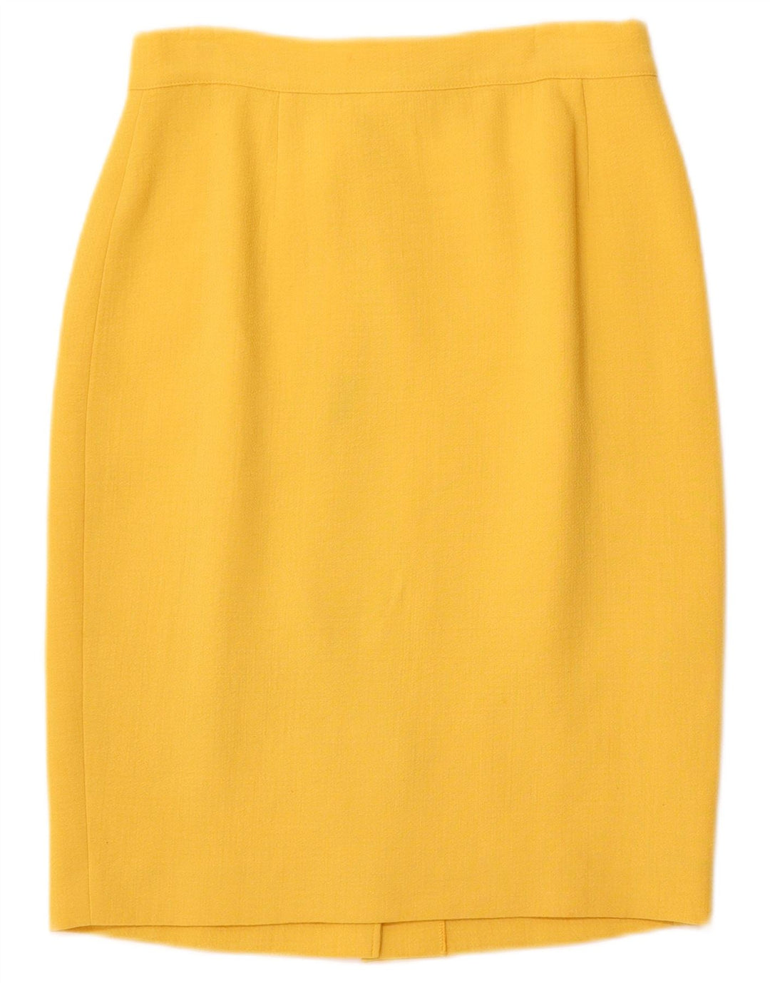 VINTAGE Damen 4-Knopf-2-teiliges Rockset IT 44 Medium W26 Gelbe Wolle