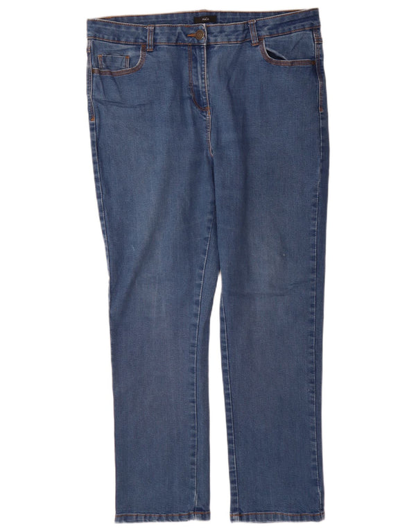 M&Co Damen Straight Jeans UK 16 Large W34 L29 Blaue Baumwolle