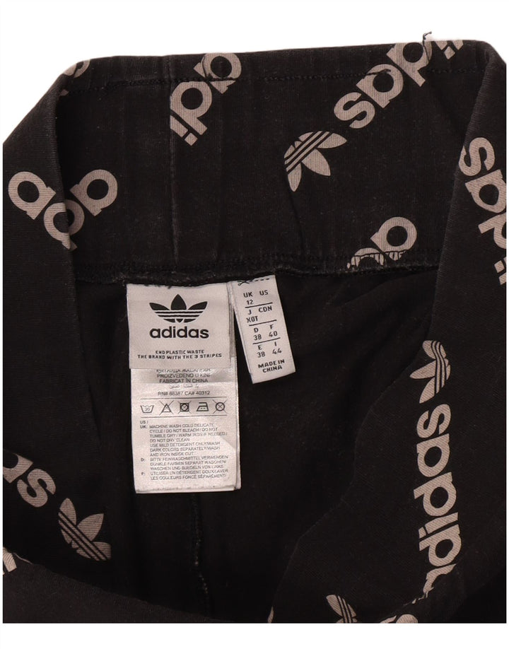 Adidas Damen Graphic Leggings UK 12 Mittelschwarze Baumwolle