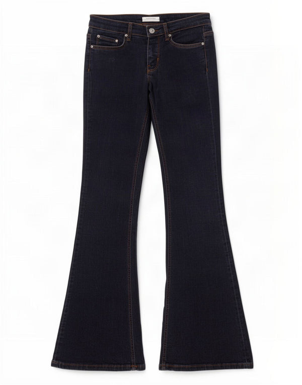 Zara Damen Schlagjeans EU 38 Small W28 L34 Marineblau