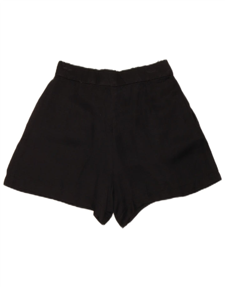 ZARA Damen Pegged Chino Shorts XS W24 Schwarz Modal