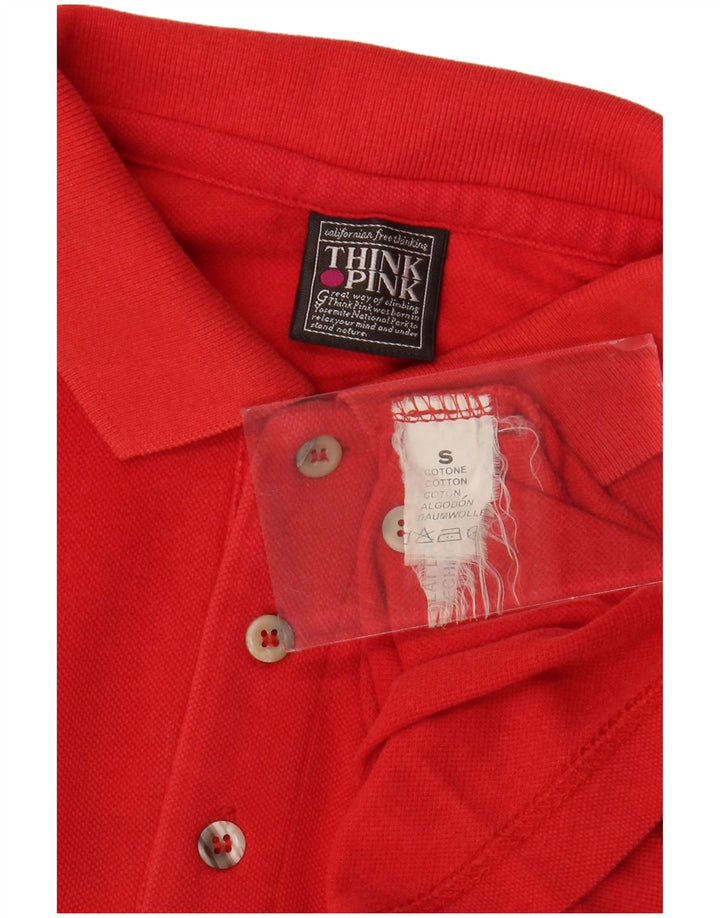 Think Pink Herren-Poloshirt, kleine rote Baumwolle