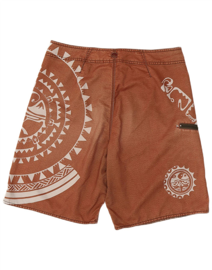 Quiksilver Herren-Badeshorts mit Grafik, mittelbraunes geometrisches Polyester