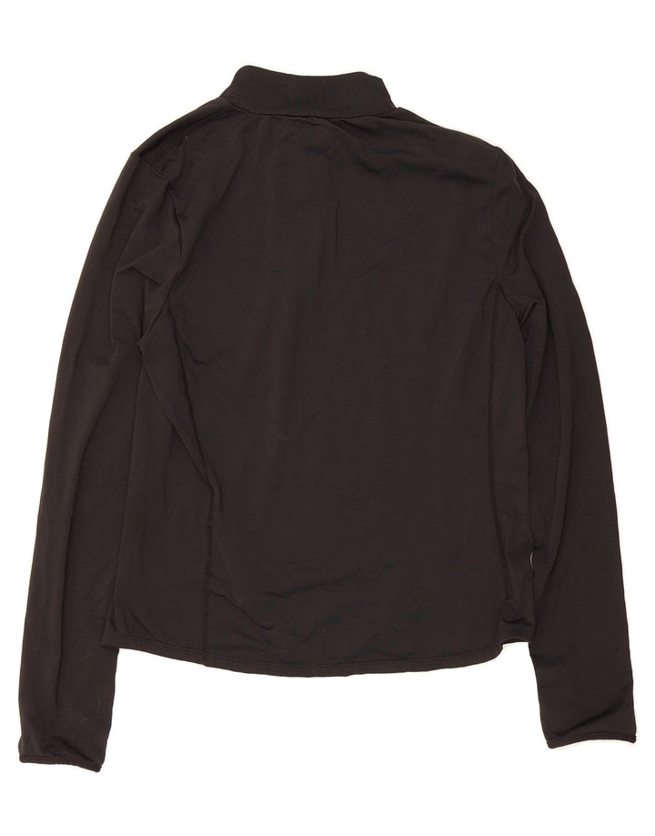 ELLESSE Womens Zip Neck Pullover Tracksuit Top UK 16 Large Black Polyester Vintage Ellesse and Second-Hand Ellesse from Messina Hembry 