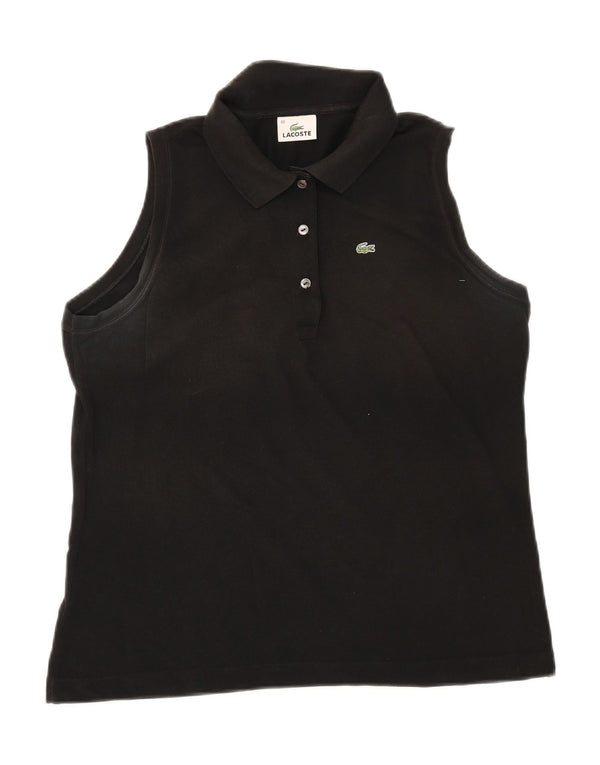 Lacoste Damen ärmelloses Poloshirt Größe 48 XL Schwarz