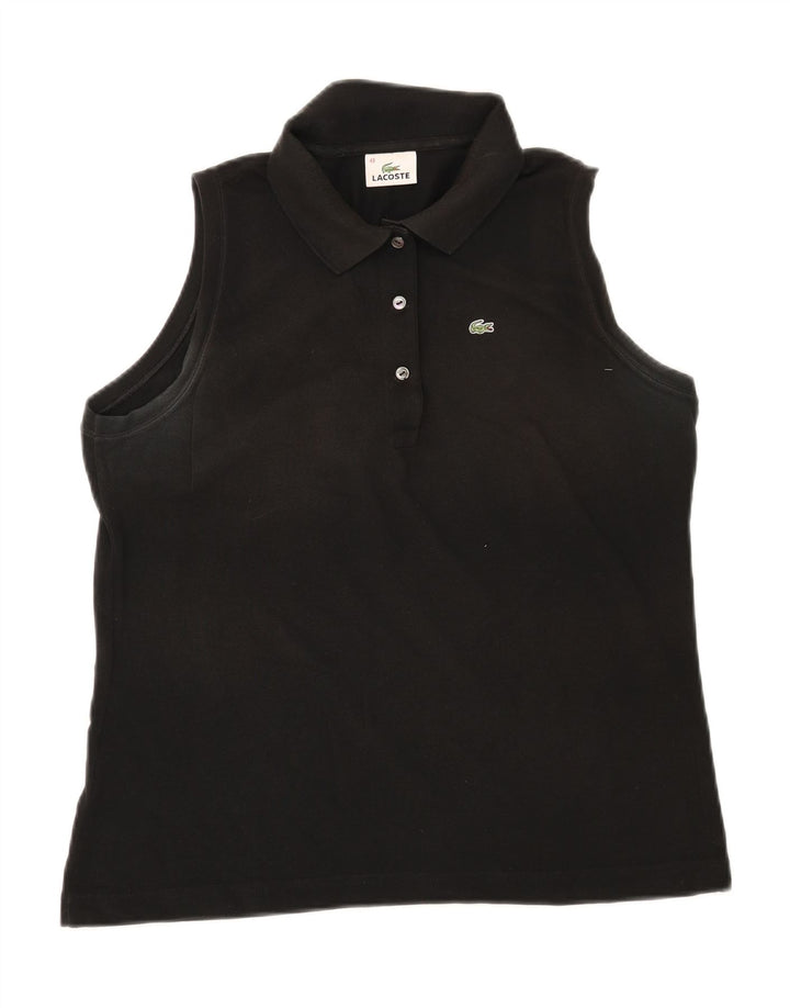 Lacoste Damen ärmelloses Poloshirt Größe 48 XL Schwarz
