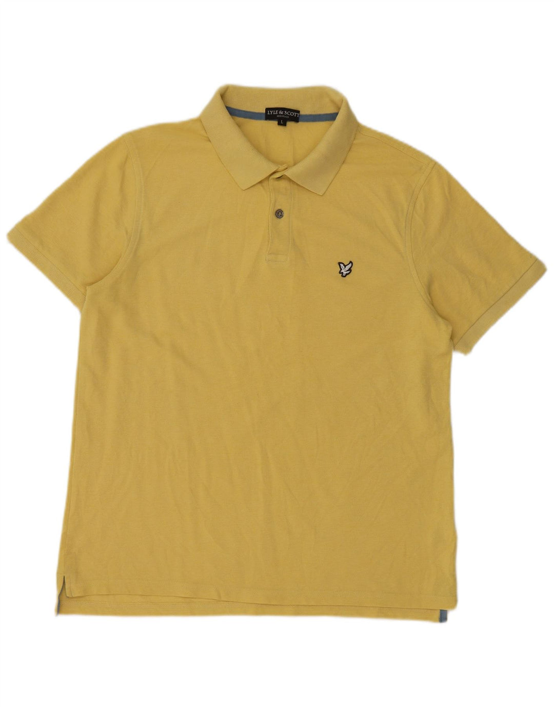 Lyle & Scott Herren-Poloshirt, groß, gelbe Baumwolle