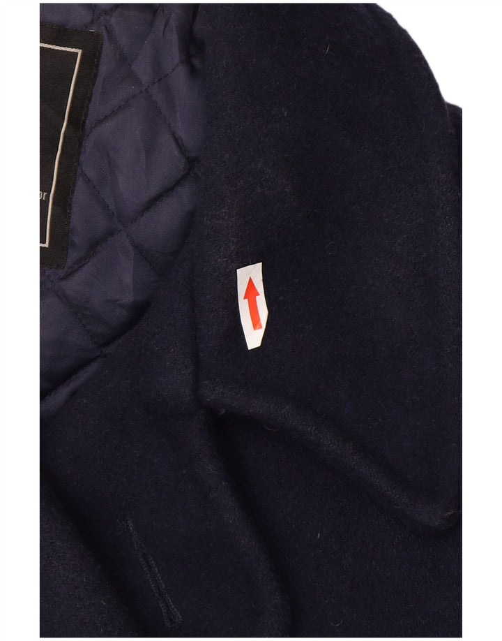 Alpha Industries Damen Übergroßer Pea Coat UK 10 Small Marineblaue Wolle