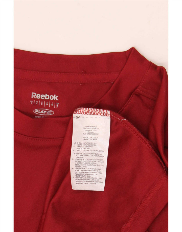 Reebok Herren T-Shirt mit Grafik, Größe S, Burgunderrot, Polyester
