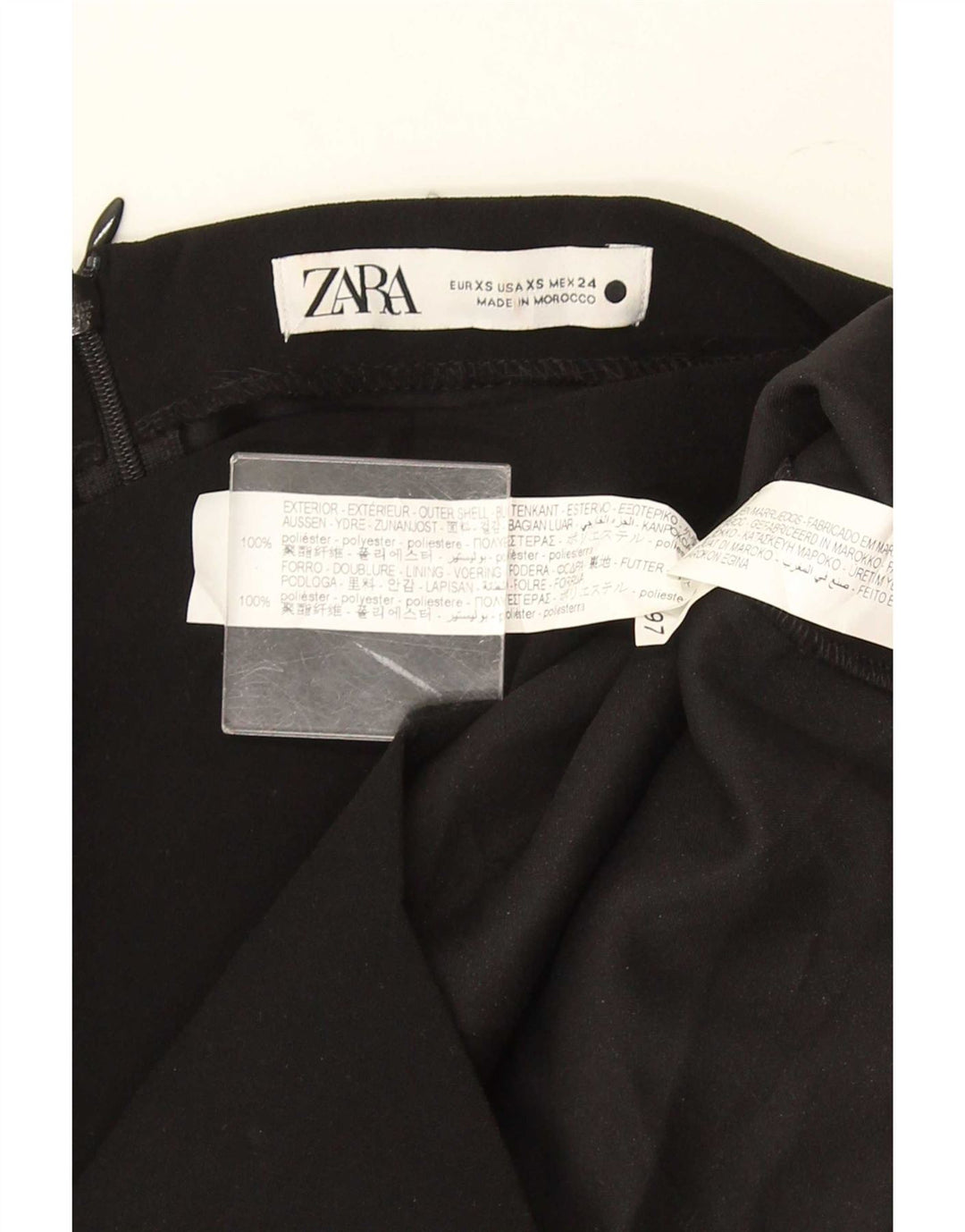 Zara Damen Top Langarm UK 6 XS Schwarz Polyester