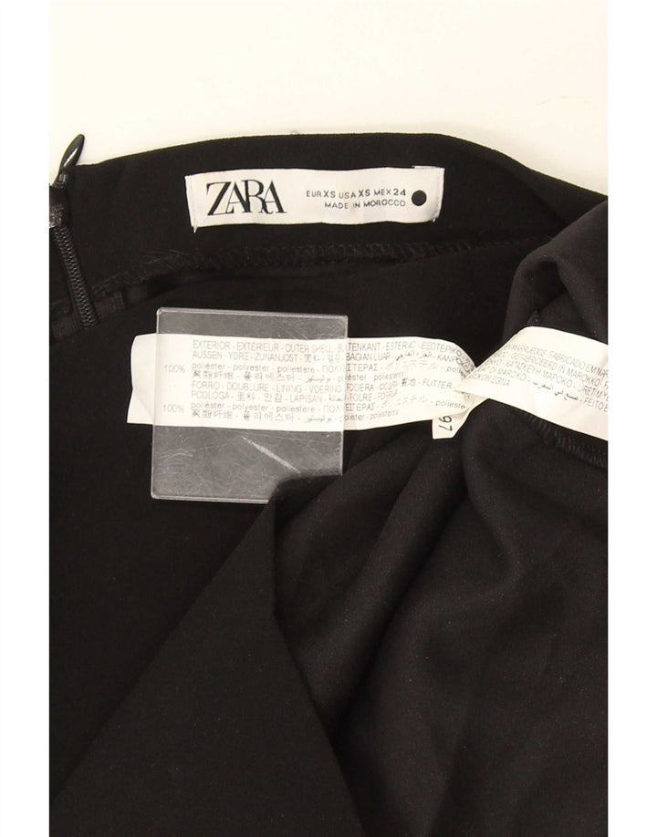 Zara Damen Top Langarm UK 6 XS Schwarz Polyester