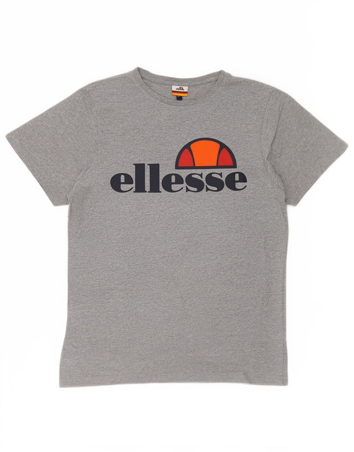 Ellesse Herren-T-Shirt mit Grafik, mittelgrau gesprenkelte Baumwolle