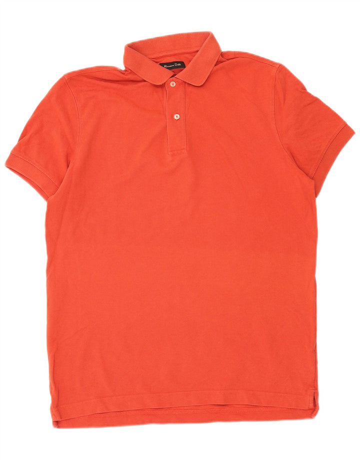 MASSIMO DUTTI Mens Polo Shirt Medium Orange Cotton