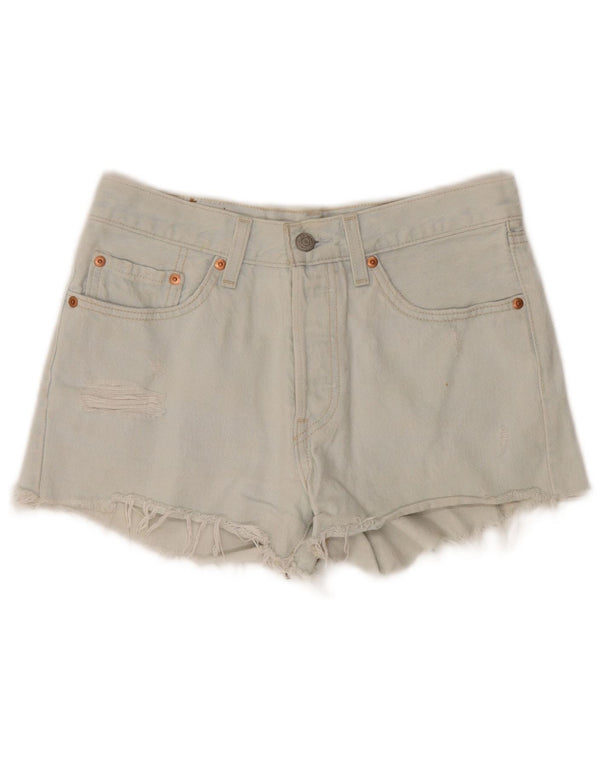 Levi's Damen 501 Distressed Denim Shorts W26 Small Blaue Baumwolle