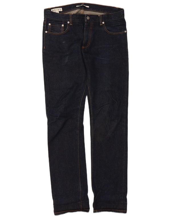 Reiss Damen Slim Jeans W32 L30 Marineblaue Baumwolle