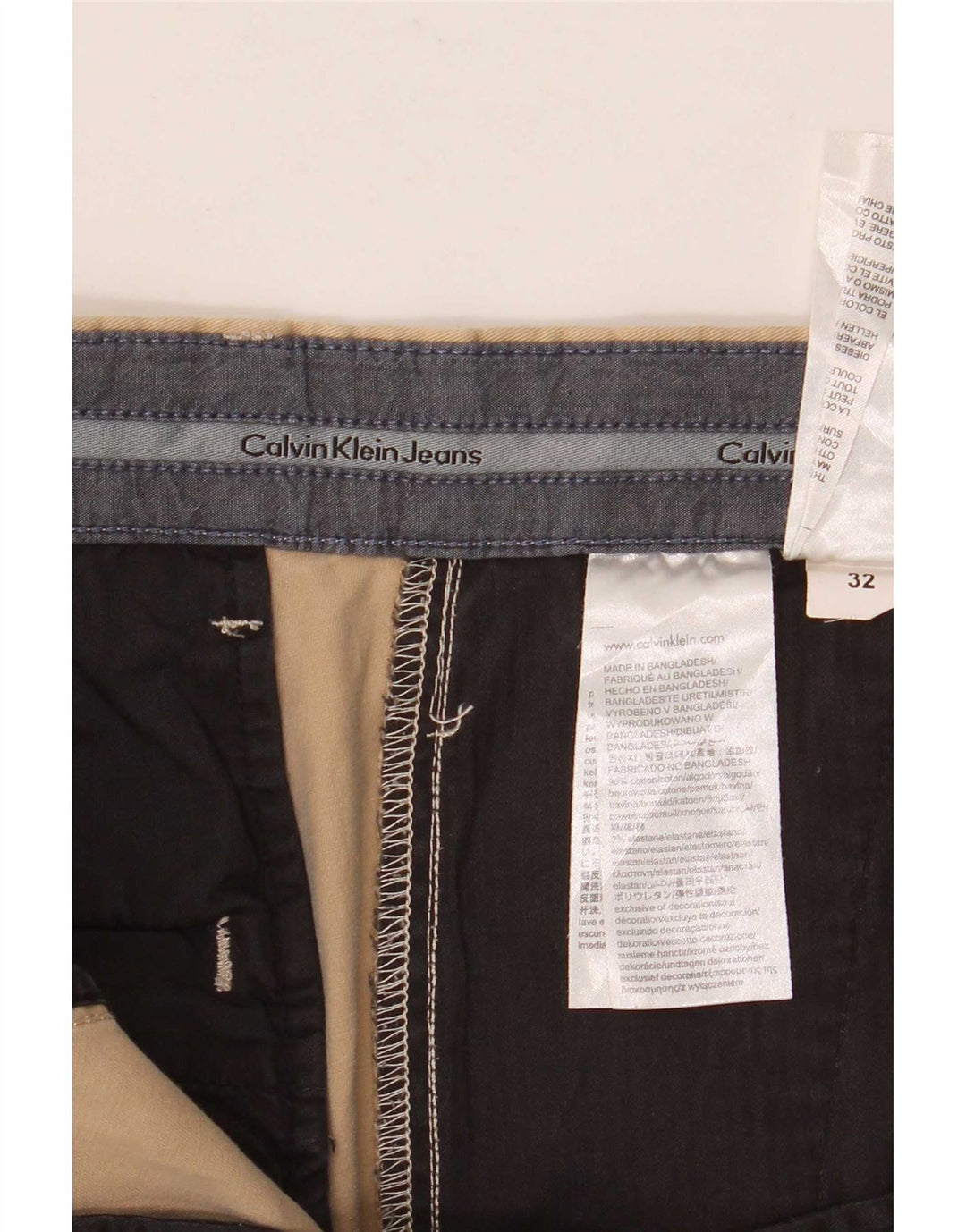 Calvin Klein Herren Chinoshorts W32 Mittelbeige Baumwolle