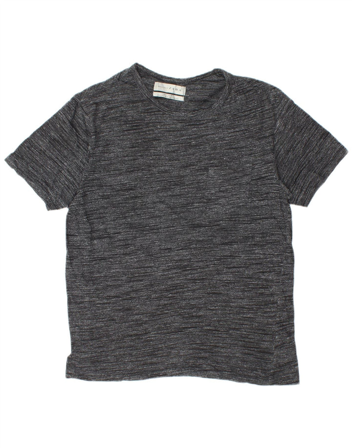 ZARA Mens T-Shirt Top Medium Black Flecked Cotton
